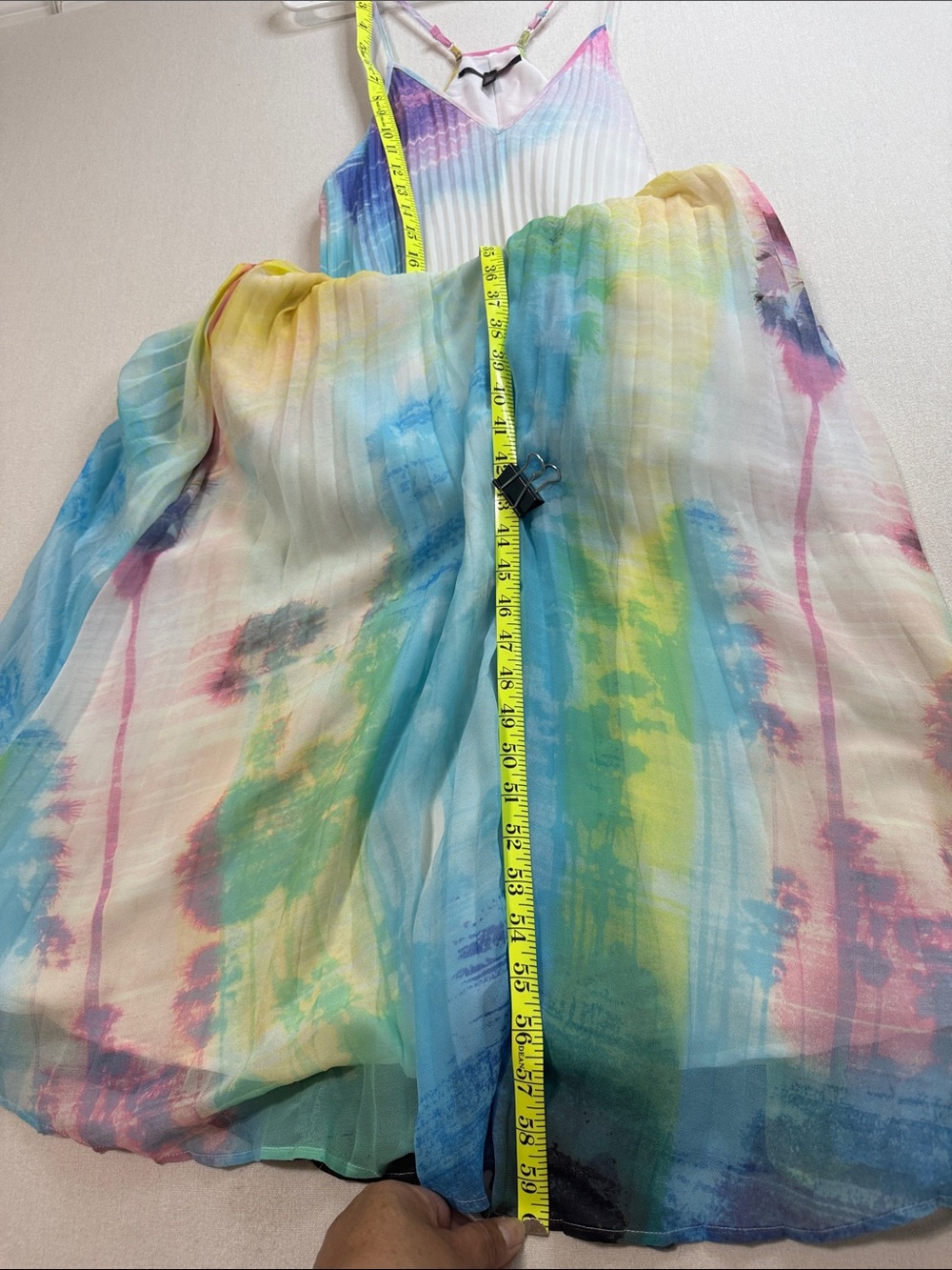 Victoria's Secret Pastel Rainbow Pleated Maxi Dress - Picture 4 of 8